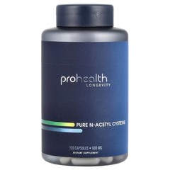 2 X ProHealth Longevity, Pure N-Acetyl Cysteine, 600 mg, 120 Capsules