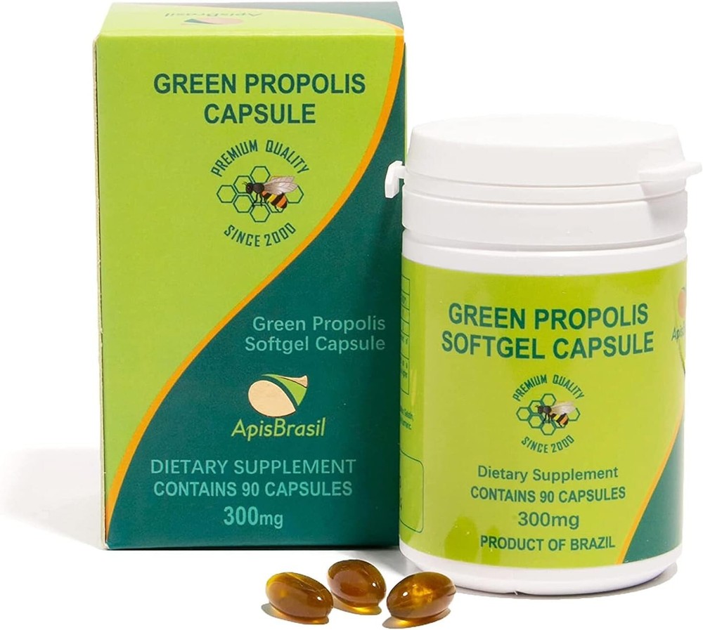 ApisBrasil – Brazilian Green Bee Propolis Capsule – 900mg/ Daily Per 3 Softgels