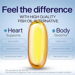 YES Plant Based Omega 3 & 6 Fish Oil Alternative Burpless – Heart, Skin, Eye