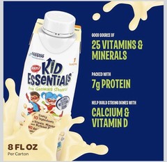 BOOST KID ESSENTIALS 1.0 Vanilla Vortex 24 x 8 fl oz carton BB Date 05/25/2026
