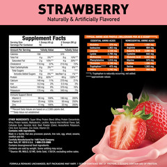 Body Fortress 100% Whey Protein Powder Strawberry 60g Protein BCAAs Immune 1.78l
