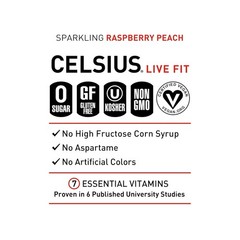Celsius Energy Drink Raspberry Peach Sugar Free 12 Fl Oz