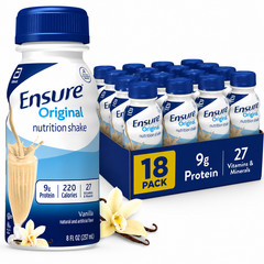Ensure Original Nutrition Shake, 9g Protein, Vanilla, 8 fl oz – 18 Pack