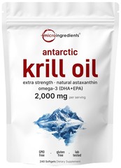 Micro Ingredients Antarctic Krill Oil Supplement 2,000mg Per Serving, 240 Sof…