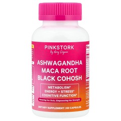 2 X Pink Stork, Ashwagandha Maca Root Black Cohosh, 60 Capsules