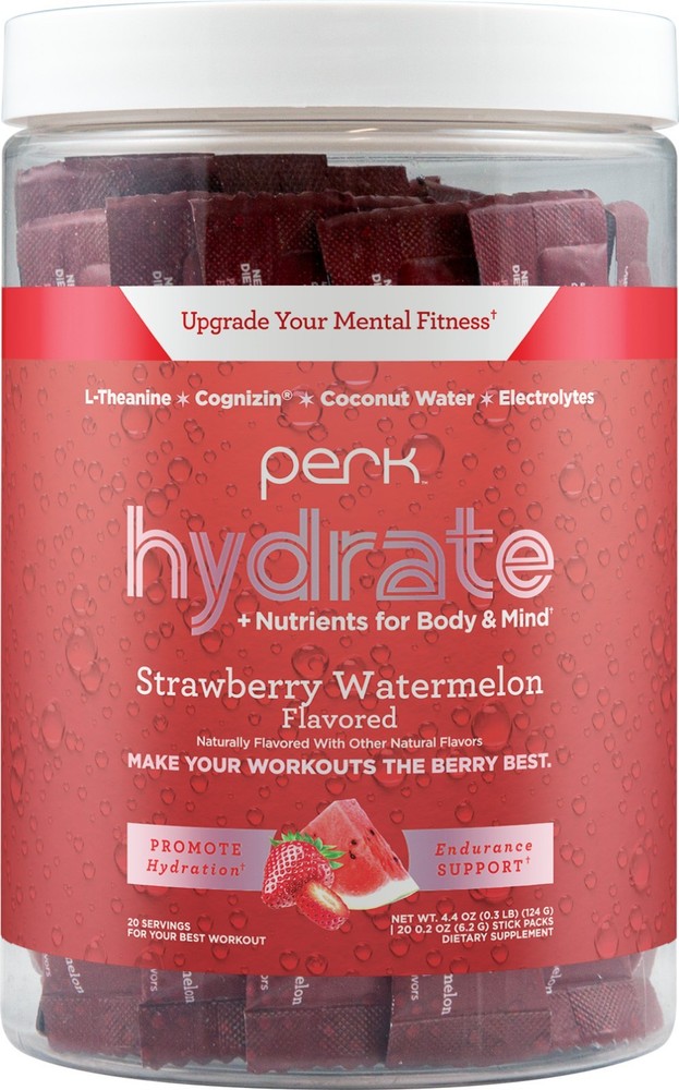Perk Hydrate Electrolyte Stickpacks Strawberry Watermelon Flavored (20 Packets)