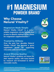 Natural Vitality Calm Magnesium Powder | 8oz Unflavored Supplement | EXP 10/2027