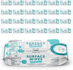 Juniper CLEAN 24 Pack Surface Cleaning Wipes Bleach Free, All-Purpose Cleaner