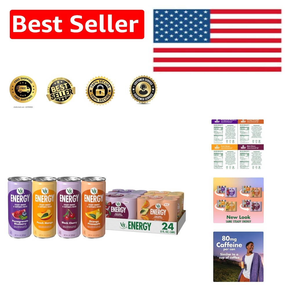 +Energy Juice Drinks 24 Pack: Infused with Natural Energy & B Vitamins