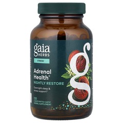 2 X Gaia Herbs, Adrenal Health�, Nightly Restore, 120 Liquid Phyto-Caps�