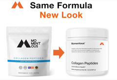 Momentous Collagen Peptides Powder Fortigel Vitamin C NSF Grass Fed Hair Skin Jo