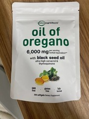 3 Pack Oil of Oregano with Black Seed Oil, 300 Softgels NEW Microingredients.