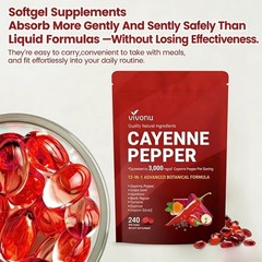 FREE SHIP 3/2PACK Cayenne Pepper Softgels Supplement – 240 Capsules NEW