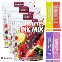 3pc Electrolyte Powder Packets Lemon Raspberry Flavor Hydration & Recovery Boost