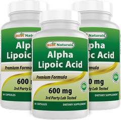 3 Pack Best Naturals alpha lipoic acid 600 mg 60 capsules – ALA Antioxidants