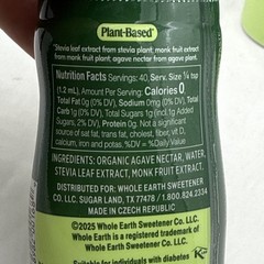 (FRESH 2027) Whole Earth Stevia & Monk Fruit Liquid Sweetener, 1.62 Fl Oz Pk 6