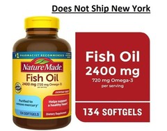Nature Made Fish Oil 2400mg Per Serving Softgels, Omega 3 Fish Oil
