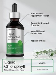 Liquid Chlorophyll Drops 2 oz, Non-GMO, Natural Peppermint Flavor, by Horbaach