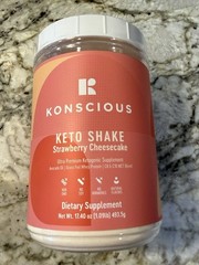 Konscious Keto Shake Strawberry Cheesecake 17.4 oz Keto Shake Exp 12/26 NEW
