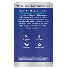 Qunol Brain Health Memory Plus Magnesium L Threonate Citicoline 100 Tablets
