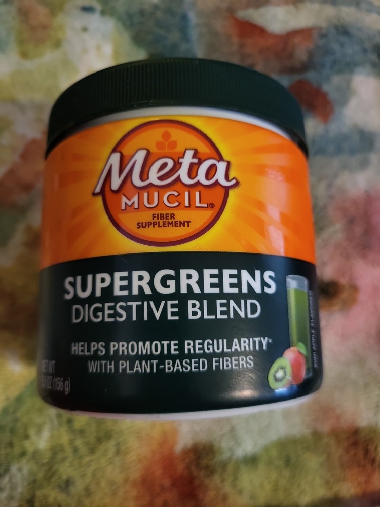 Metamucil Supergreens Digestive Blend Fiber Supplement 5.5 oz Kiwi Apple – NEW