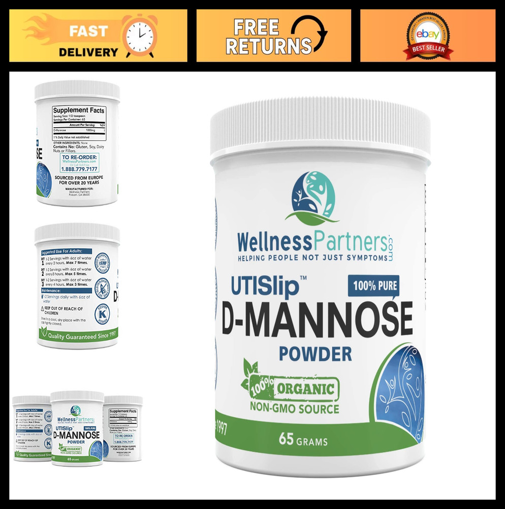 Organic D-Mannose Powder for UTI Relief – Non-GMO, 65g Jar, Natural Supplement