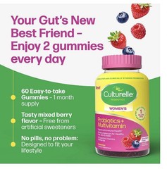 Culturelle Women’s Probiotics Multivitamin Gummies Mixed Berry 60..