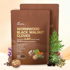 18-in-1 Black Walnut Wormwood Cleanse for Humans, 160 Day Supply, 6600mg Serv…