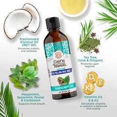 GuruNanda CocoMint Oil Pulling Mouthwash for Complete 8 Fl Oz (Pack of 3)