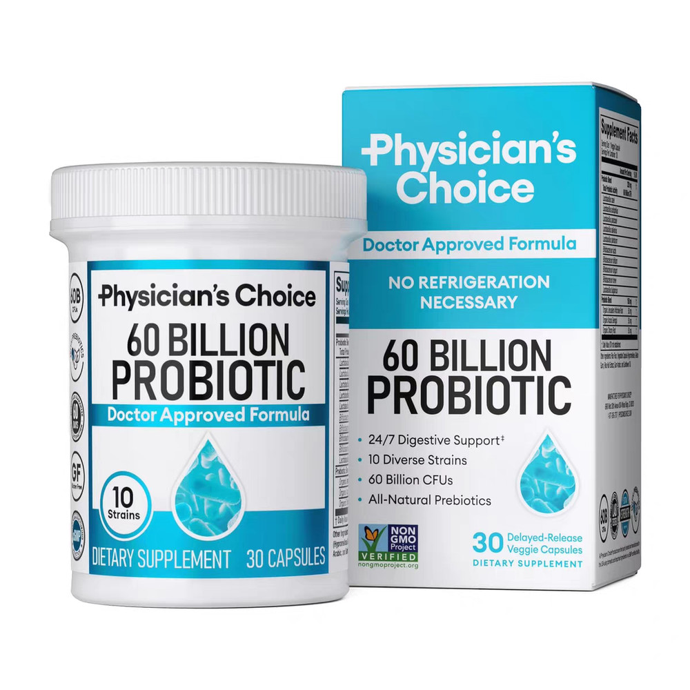 Physician’s CHOICE Probiotics 60 Billion CFU – 10 Strains + Organic Prebiotics