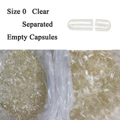 Size 0 Clear Empty Gelatin Capsules 10000 Count Kosher Halal Pure Pill Capsule