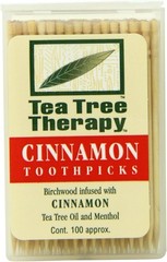 Tea Tree Therapy Toothpicks, Cinnamon, 100 Count 100 Count (Pack of 1)