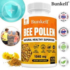 BEE POLLEN Natural Bee Pollen Capsules 1040mg For Immune Digestive Health 120 US