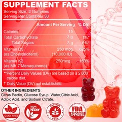 Vitamin D3 K2 Gummies – 60 Count – Supports Healthy Bone Heart For Kids & Adults