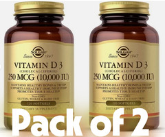 Solgar Vitamin D3 (Cholecalciferol) 10000 IU – 120 Tablet pack of 2 EXP 03/2028