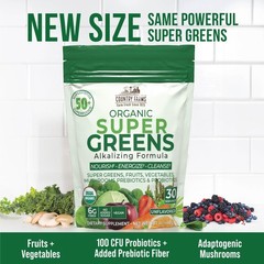 Country Farms Super Greens Natural Flavor, 50 Organic 15.87 Ounce (Pack of 1)