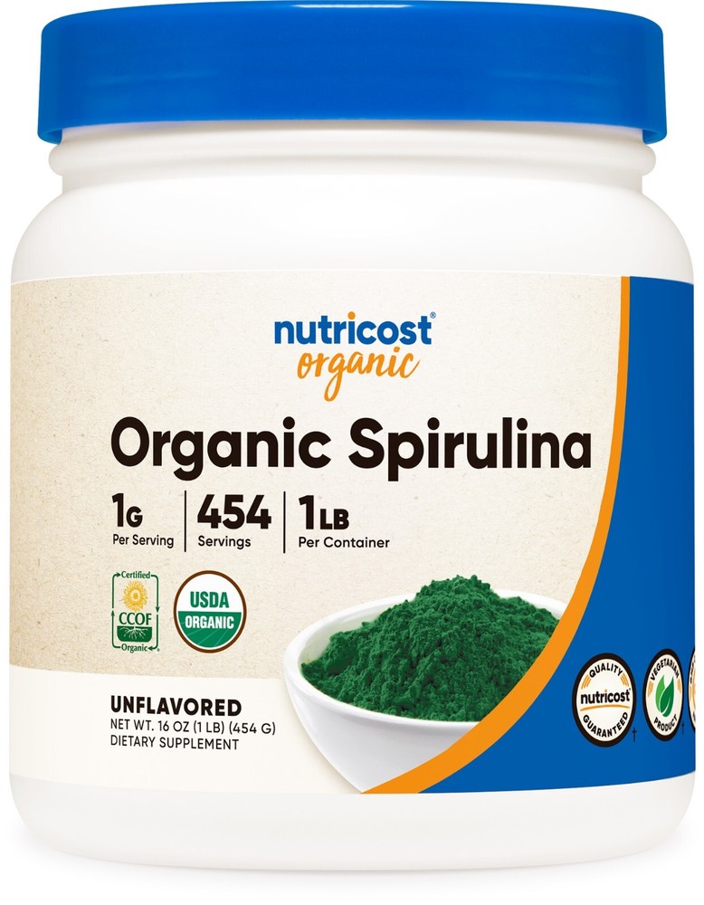 Nutricost Organic Spirulina Powder 454 Grams (1LB) – 1g Per Serving, 454 Serving