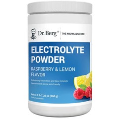 Dr. Berg Electrolyte Powder – Raspberry & Lemon Hydration Powder, 100 Servings
