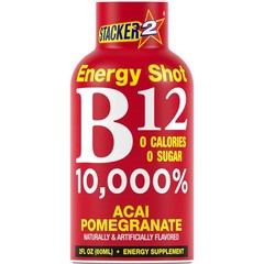 Pack of 36 Stacker B12 Energy Shot Acai Pomegranate Sugar Free 0 Calorie 2 oz