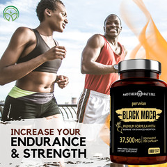 Organic Black Maca Extract, 37,500mg, 180ct & 60ct, for Sexual Health & T Boost