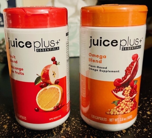 JUICE PLUS+ ESSENTIALS Combo – 240 Caps: 1 Fruit Blend & 1 Omega Blend 01/2027!