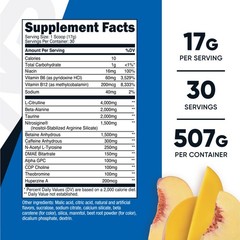 Nutricost Pre-X Workout Complex Powder (Peach Mango) 30 Servings – Great Taste