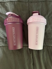 Lot Of Two Purple/Pink Motivational Shaker Workout Bottles 20FL OZ Each