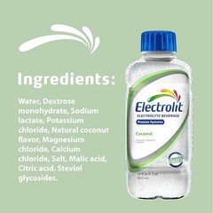 Electrolyte Beverage Coconut Flavor, 21 Fl Oz (Pack of 12) for Instant Hydration
