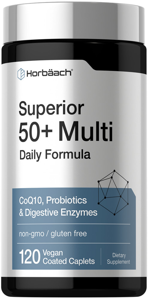 Multivitamin for Men and Women Over 50 | 120 Vegan Caplets | by Horbäach