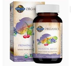 Garden of Life Organic Prenatal Multivitamin Supplement, 180 Tablets 02/2028