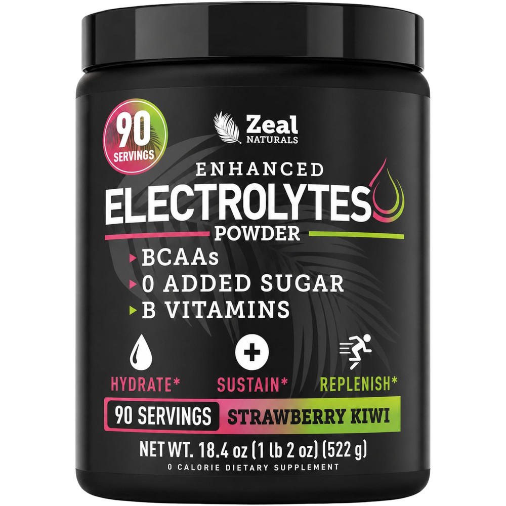 Zeal Electrolyte Powder – 90 90 Servings (17.12 Ounce), Strawberry Kiwi