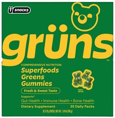 Gruns Superfood Greens Gummies 35 Daily Packs Multivitamin Whole Food 1 Box