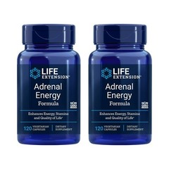 Lot of 2 Life Extension Adrenal Energy Formula Stamina 120 Vegetarian Capsules