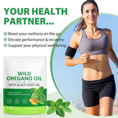 Oil of Oregano with Black Seed Oil, Oil of Oregano Capsules 6000Mg, 2 in 1 Formu